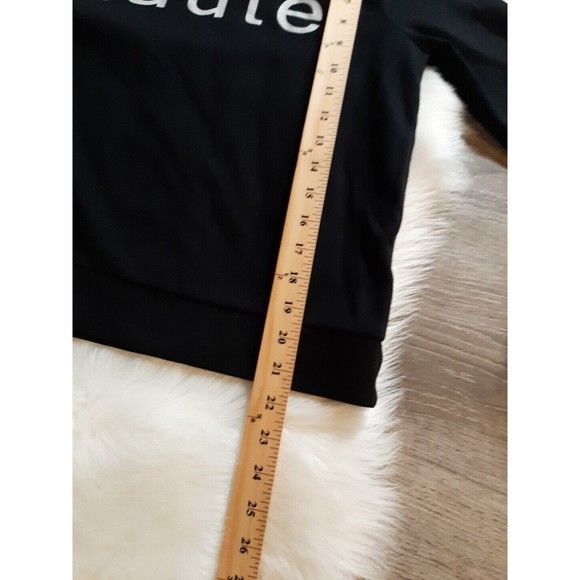 Banana Republic Women Size M "haute" Front Logo Very Soft Sweatshirt Black/White - Picture 6 of 6